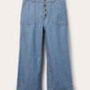 Mini Boden Straight Leg Button Jeans – Light Vintage Denim, size 12